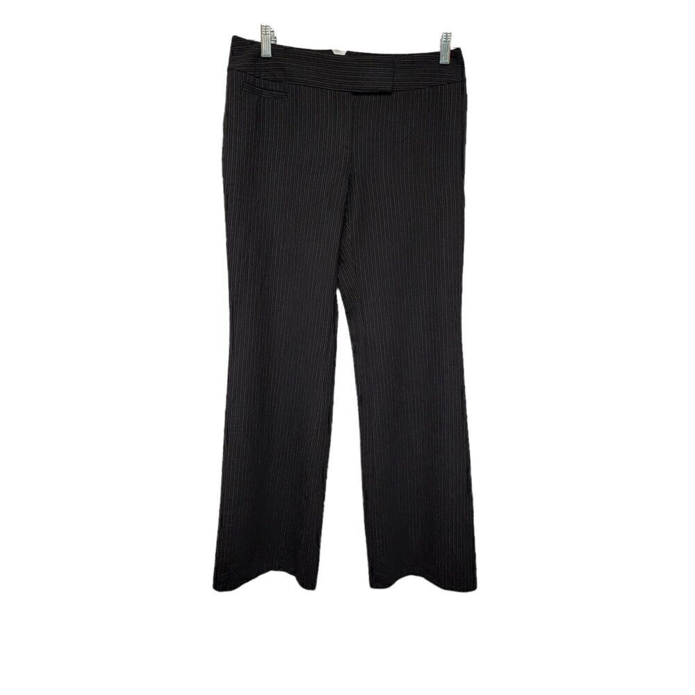 Ann Taylor Wide Leg Business Striped Dress Pants Size 4 Color Black